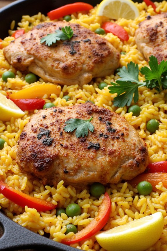 baked chicken paella casserole
