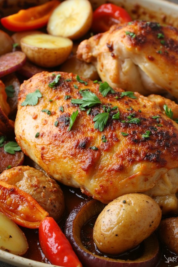 baked chicken with chorizo