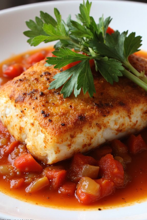 basque style cod in sauce