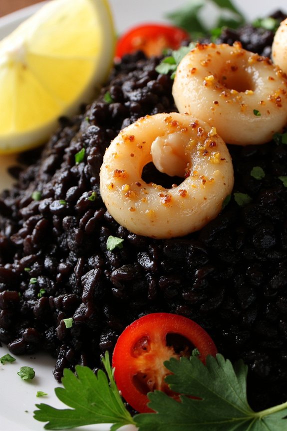 black rice seafood delight