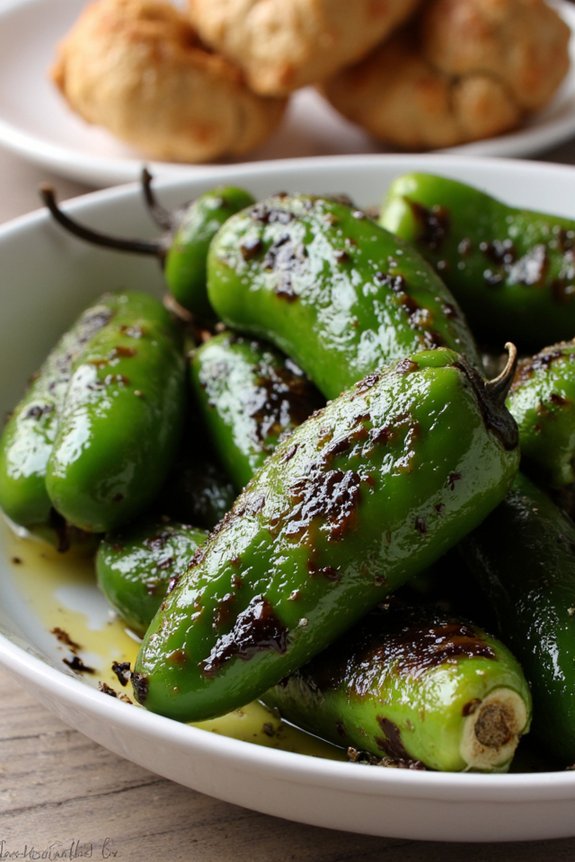 blistered peppers with salt