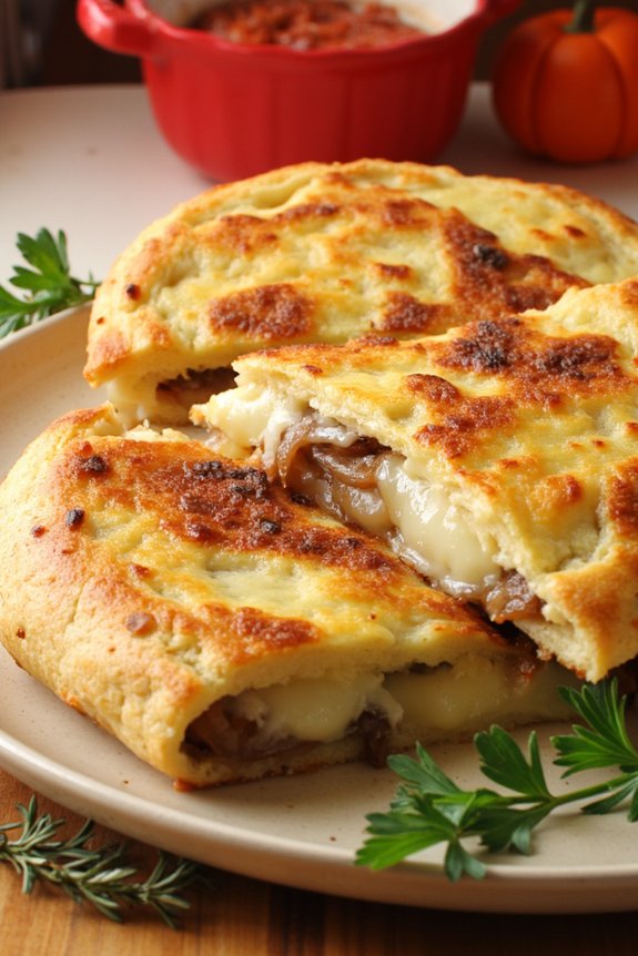 caramelized onion cheese tortilla