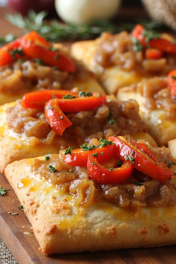 caramelized onion red pepper coca