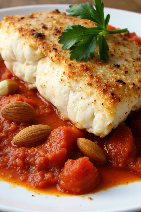 catalan cod with romesco sauce