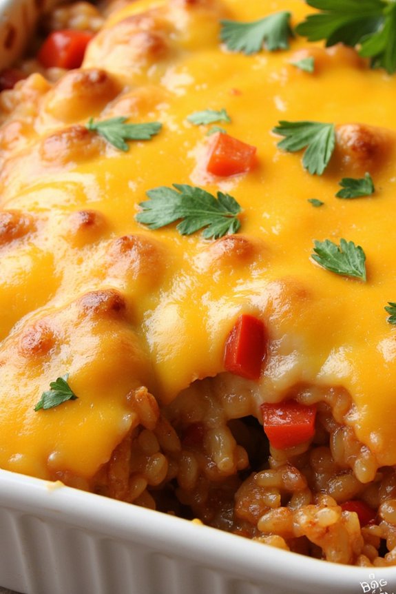 cheesy spanish rice bake