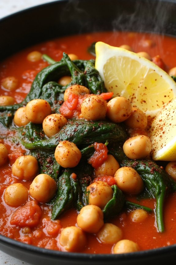 chickpeas and spinach stew