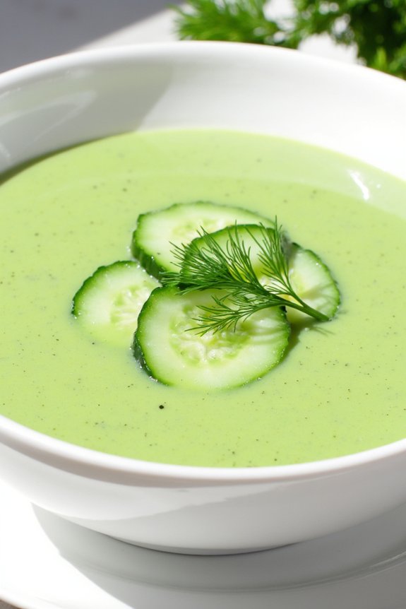 chilled savory cucumber soup