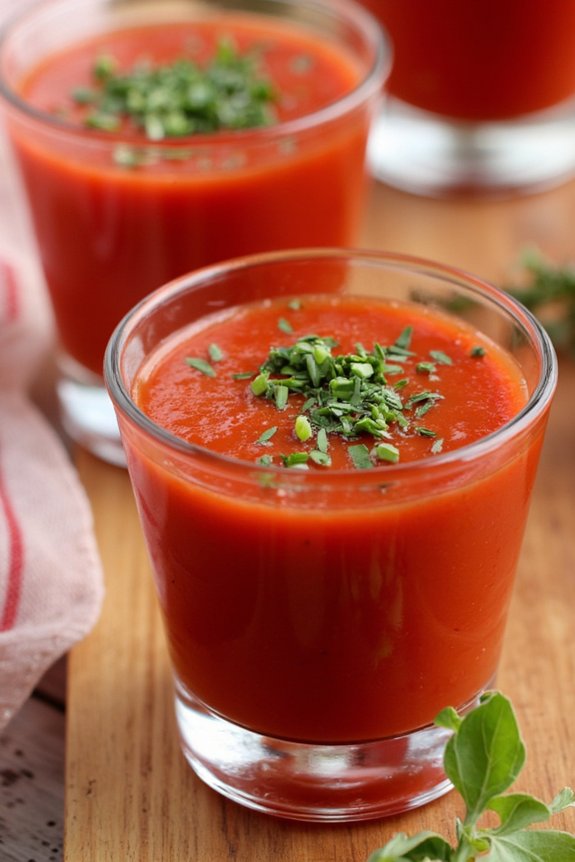 chilled spanish tomato shooters