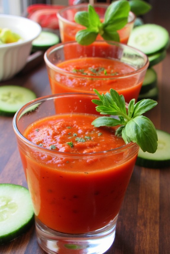 chilled spanish vegetable shooters