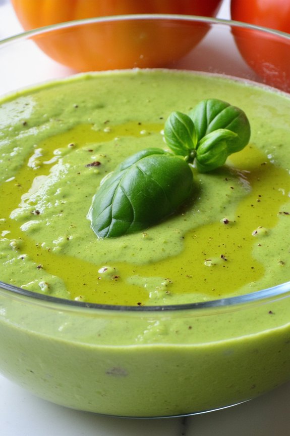 chilled sweet zucchini gazpacho