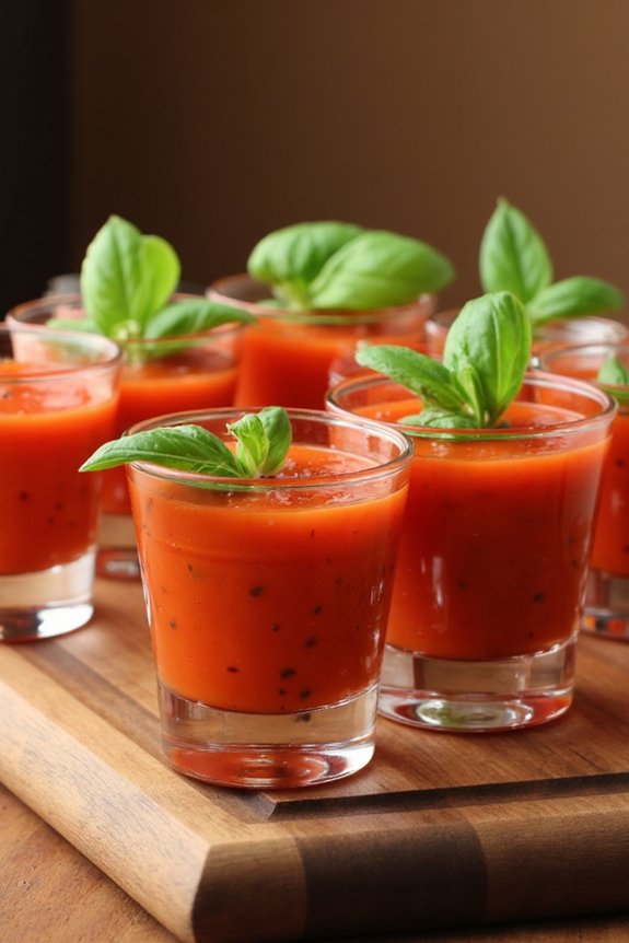 chilled tomato soup shots