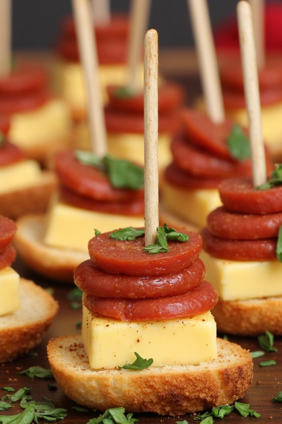 chorizo and cheese skewers