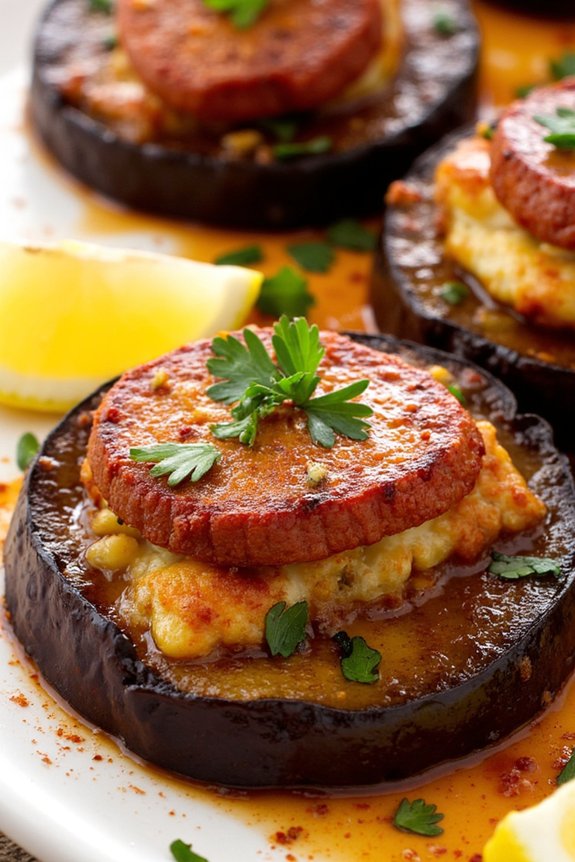 chorizo and eggplant tapas