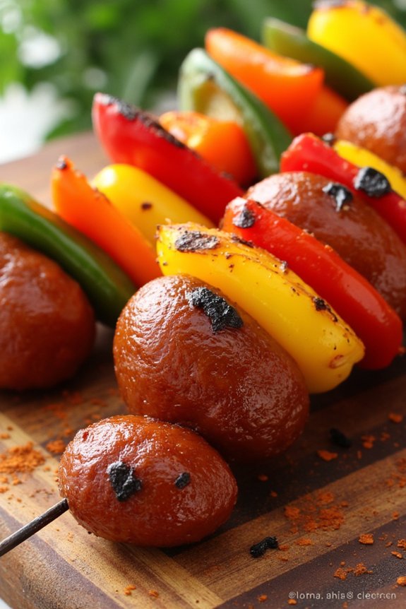 chorizo and pepper skewers