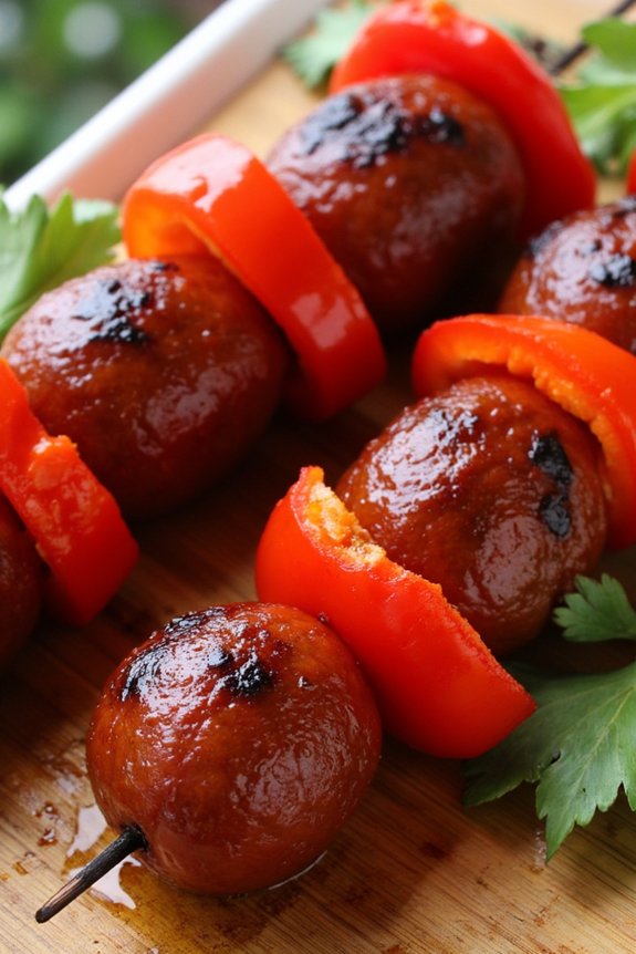 chorizo and pepper skewers