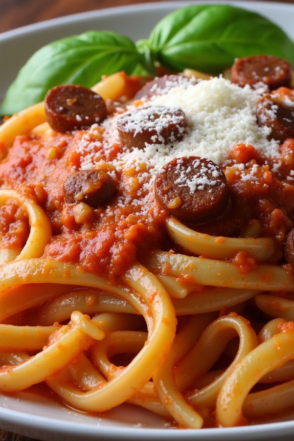 chorizo and tomato pasta delight