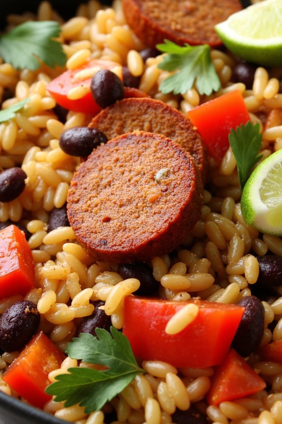 chorizo rice and beans