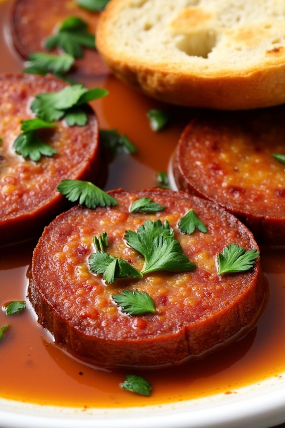 chorizo sausage cooked in cider