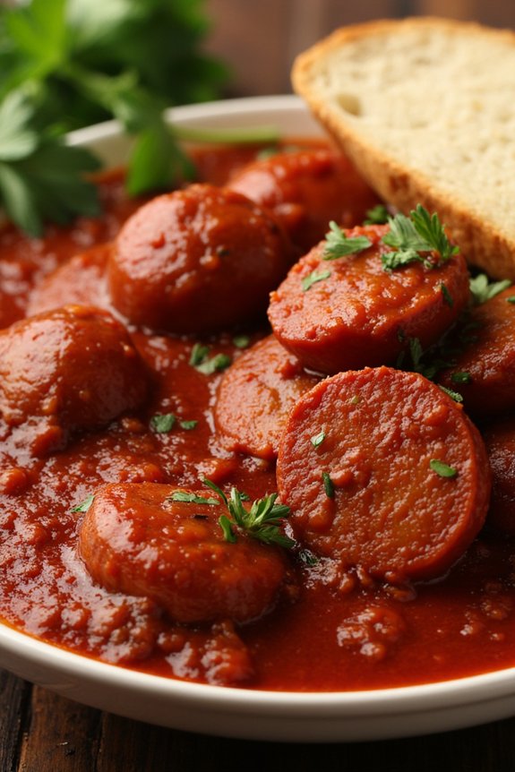 chorizo simmered in wine