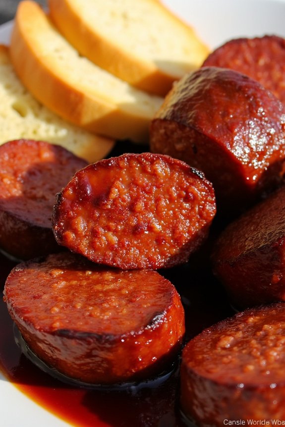 chorizo simmered in wine