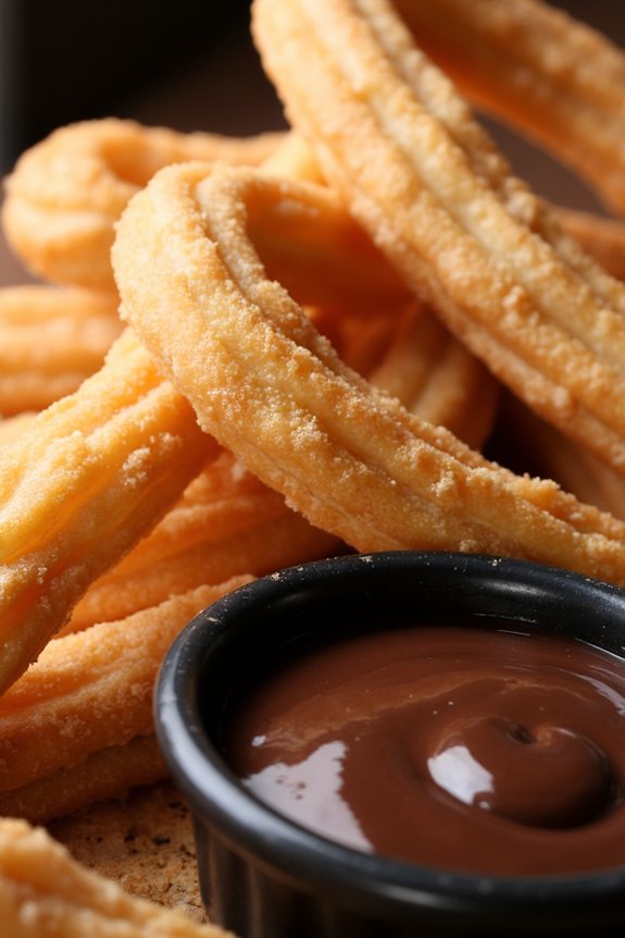 churros with rich chocolate