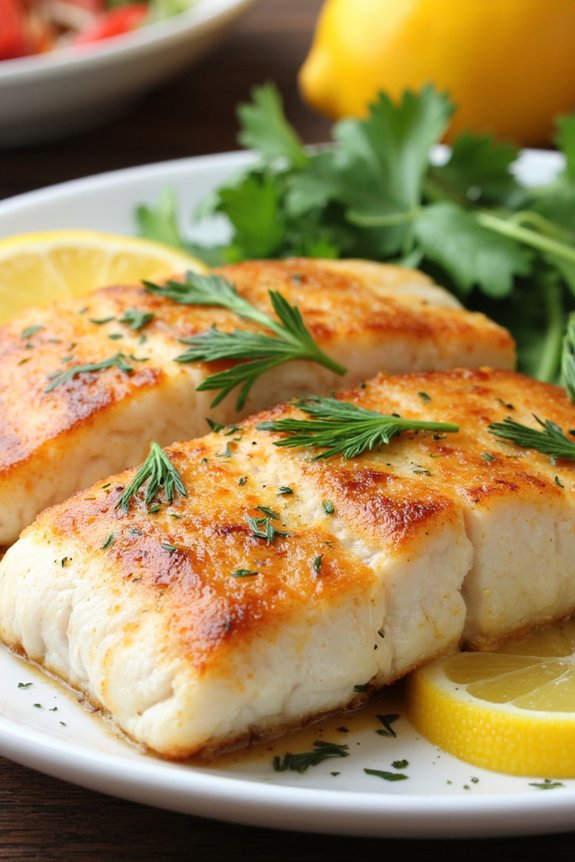 citrus flavored baked cod dish