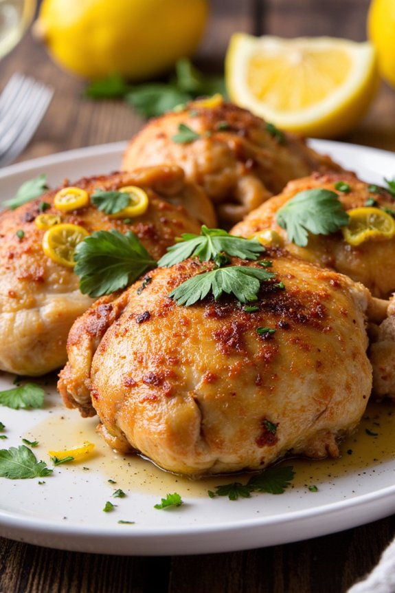 citrus infused roasted chicken thighs