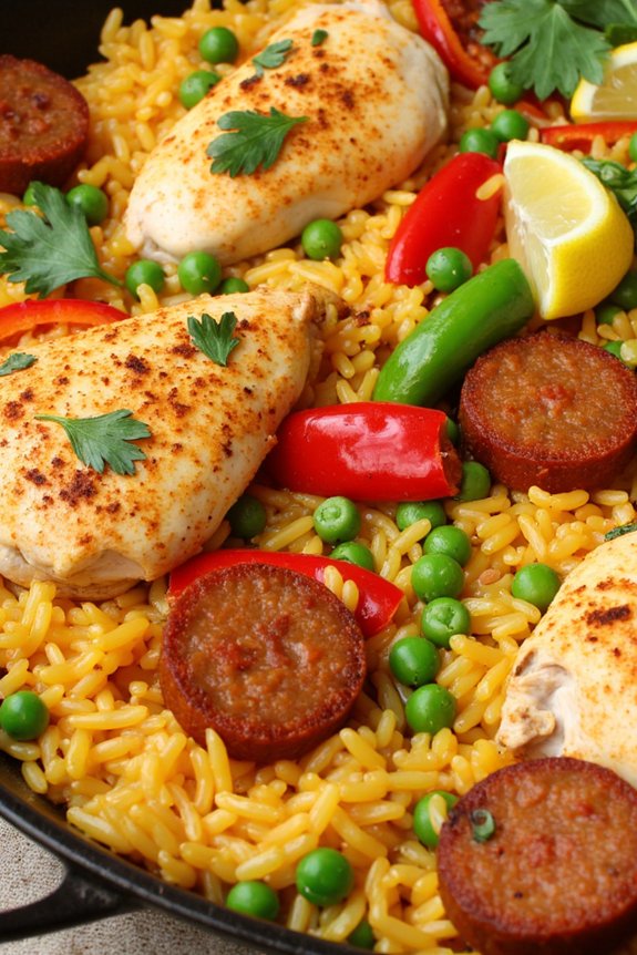 classic chicken and chorizo paella