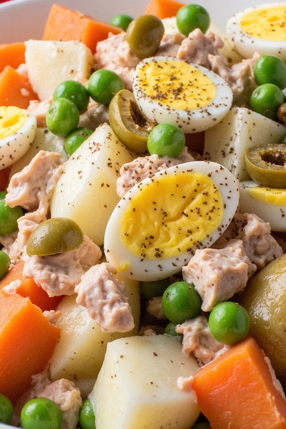 colorful creamy vegetable salad