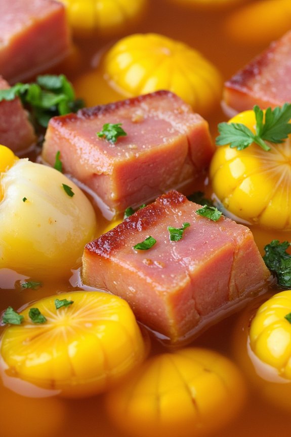 comforting ham corn soup