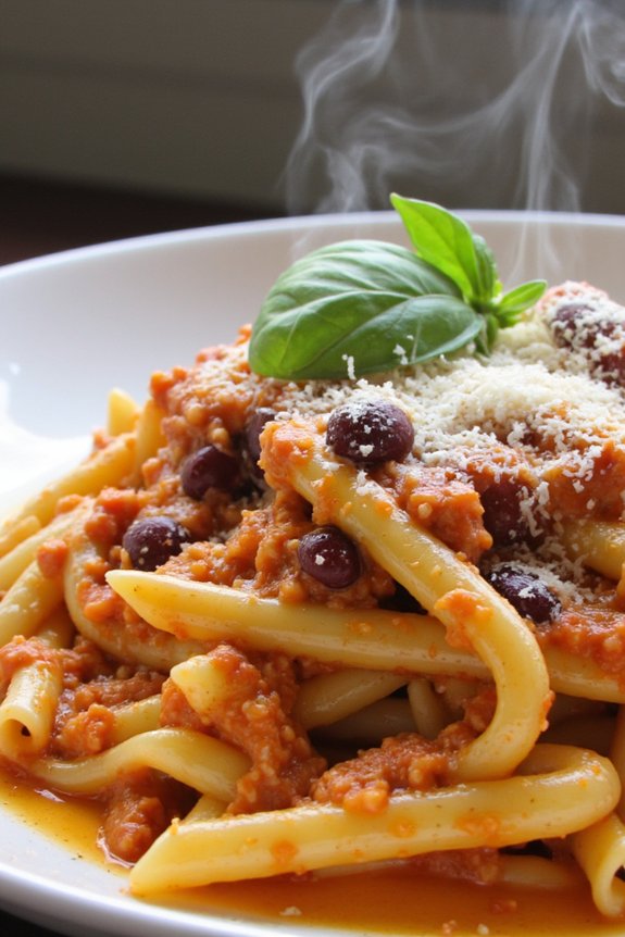 creamy bean tomato pasta
