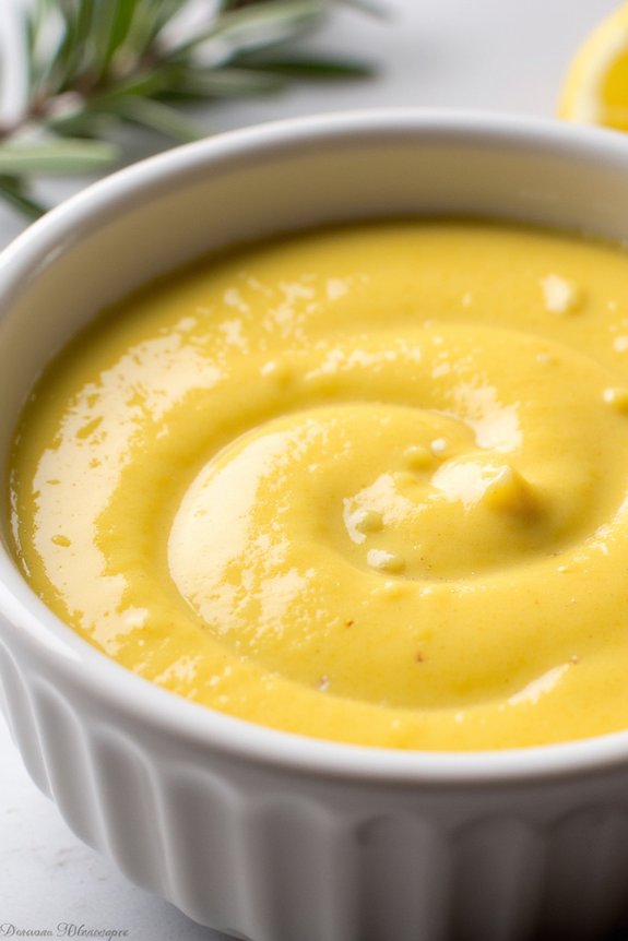 creamy garlic olive emulsion