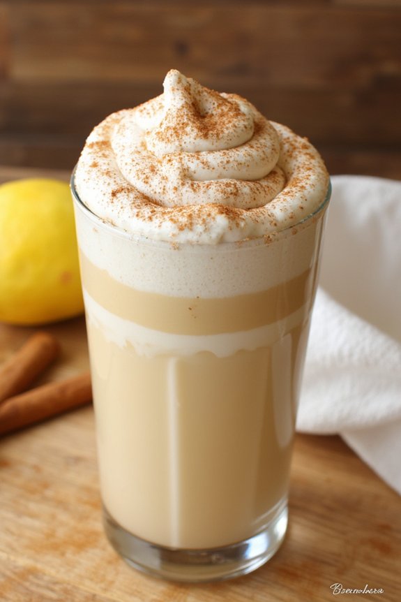 creamy meringue milk beverage