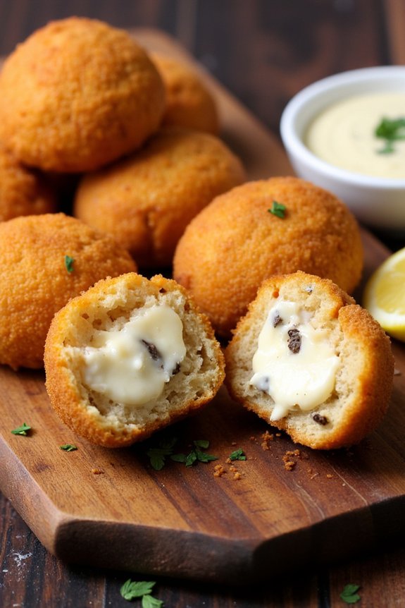 crispy anchovy cheese croquettes