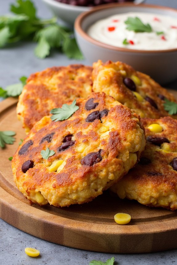 crispy bean corn fritters