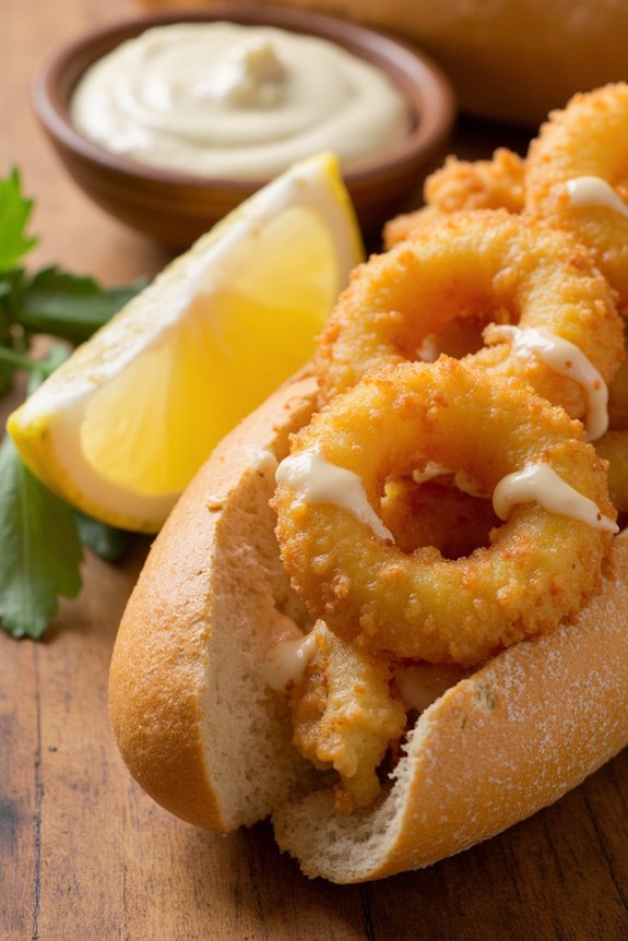 crispy calamari sandwich delight