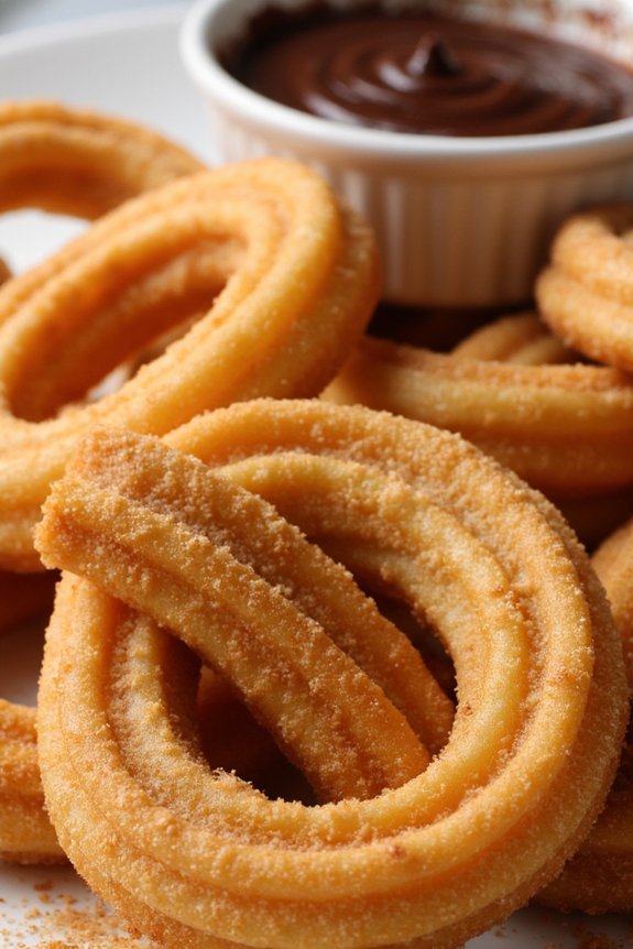 crispy churros with chocolate