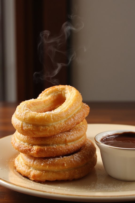crispy churros with chocolate