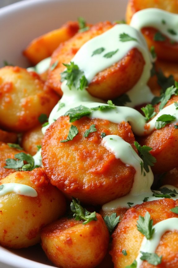 crispy potatoes with crema