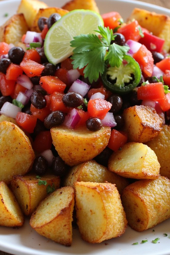 crispy potatoes with salsa