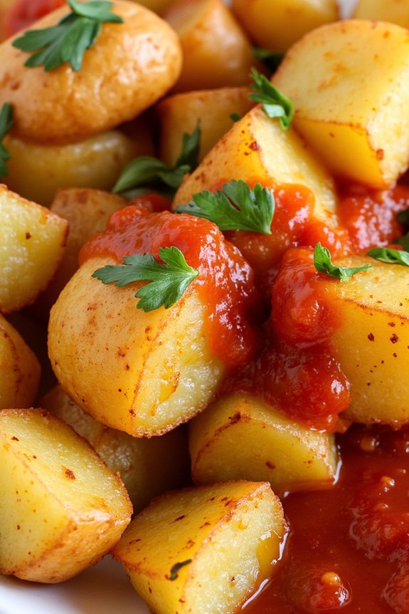 crispy potatoes with sauce