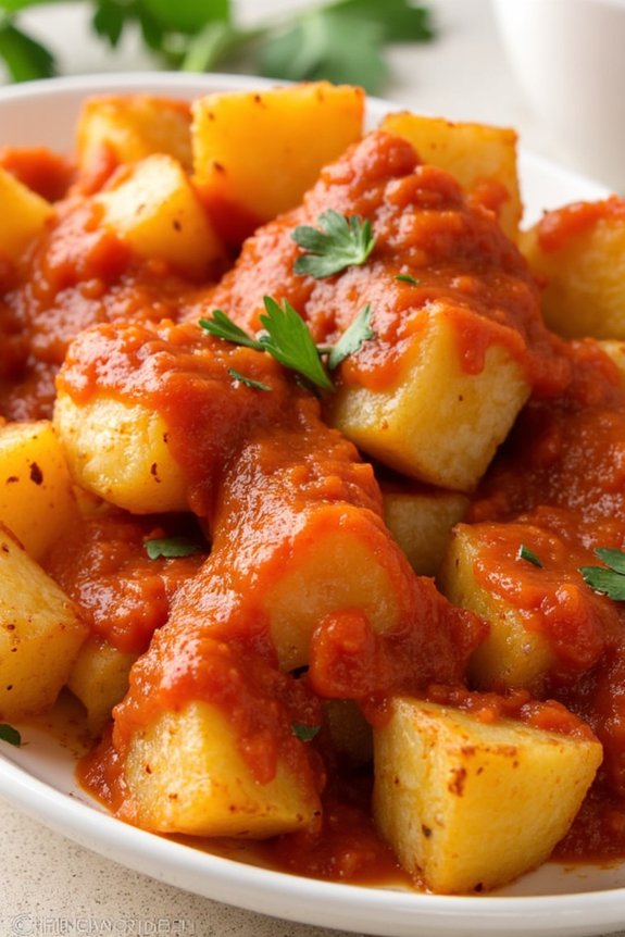 crispy potatoes with sauce