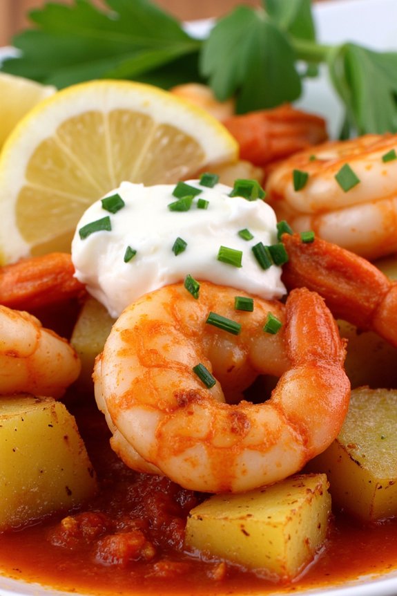 crispy potatoes with shrimp
