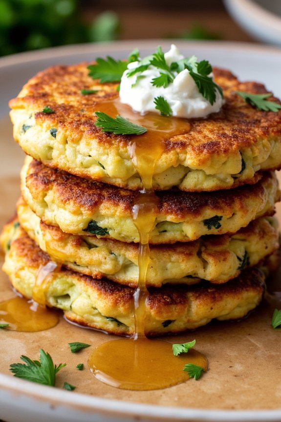 crispy zucchini fritters glazed