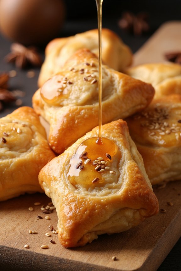 delicious honey glazed pastries