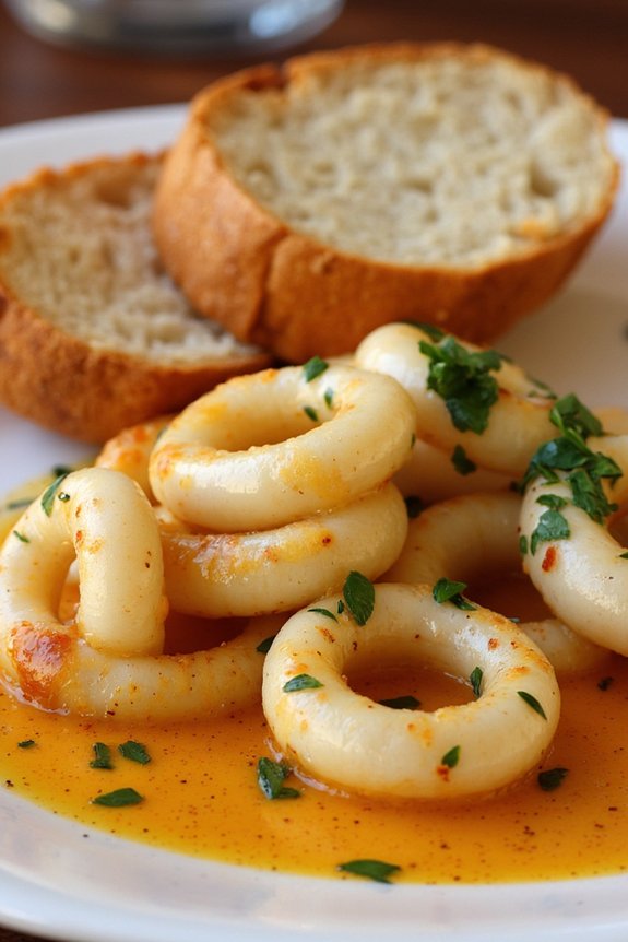 delicious squid in garlic sauce