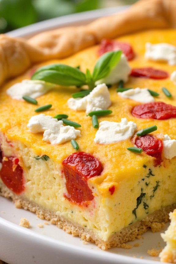 delightful roasted pepper quiche