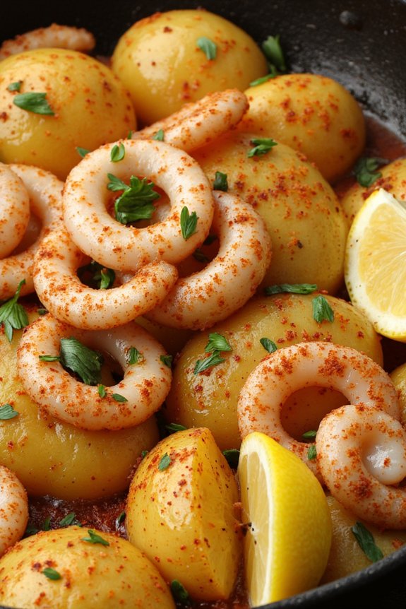 delightful squid and potatoes
