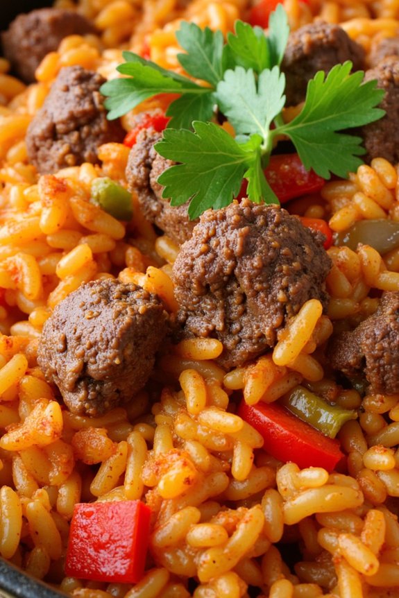 flavorful beef and rice