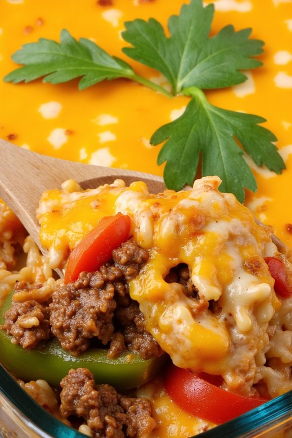 flavorful beef rice casserole